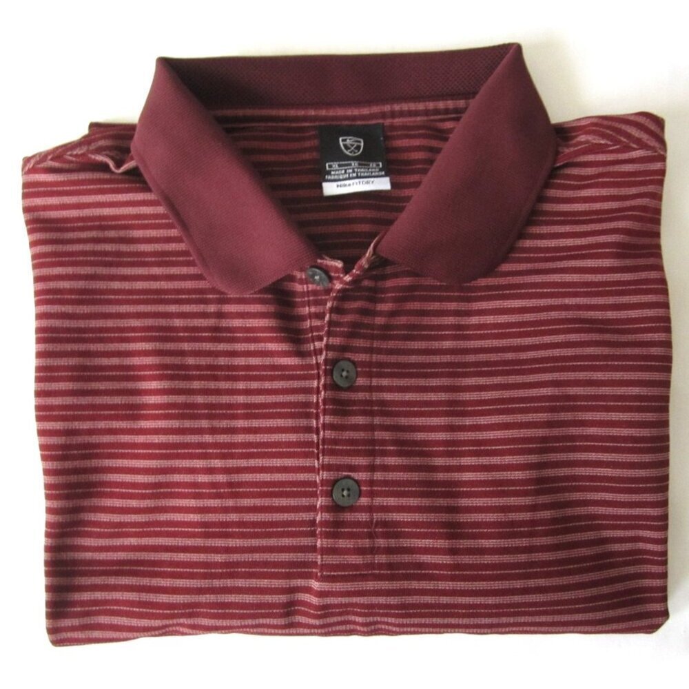 1990 Vtg Men Nike Dri Fit Yin Yang Dry Fit Stripe Short Sleeve Shirt Sz XL-MT817